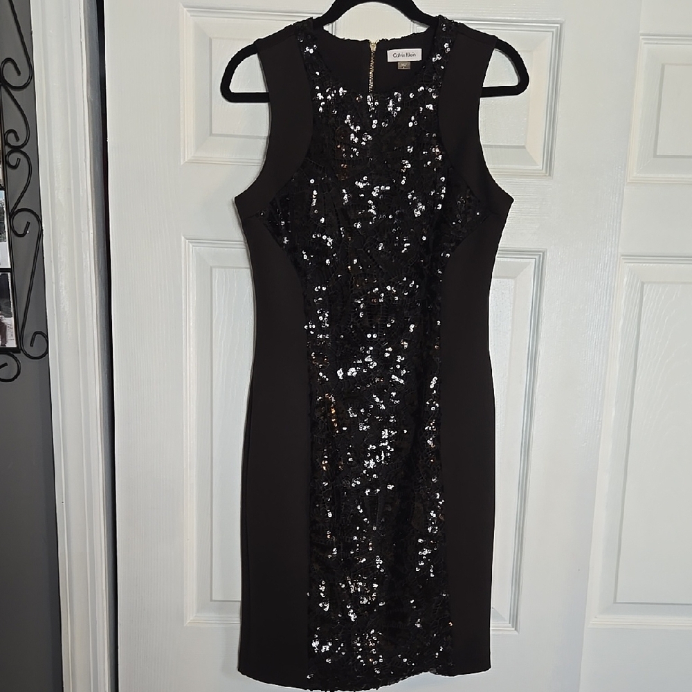 Calvin Klein Black Sequin Dress